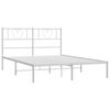 vidaXL Bedframe met hoofdbord metaal wit 160x200 cm