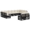vidaXL Tuinbankenset 12 pcs Zwart poly rattan