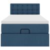 vidaXL Bed poef met matras en LED's 90x200 cm stof blauw