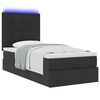 vidaXL Bed poef met matras en LED's 80x200 cm stof zwart