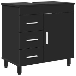 vidaXL Badkamer Waskom Zwart 60 x 35 x 60 cm Bewerkt hout
