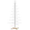 vidaXL Kerstdecoratie kerstboom met houten basis 210 cm metaal zwart