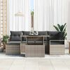 vidaXL Tuin Sofa Set 7 pcs Grijs Poly rattan en gepoedercoat staal