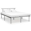 vidaXL Bedframe zonder matras metaal grijs 140x200 cm