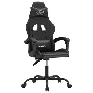 vidaXL Gamestoel draaibaar kunstleer zwart