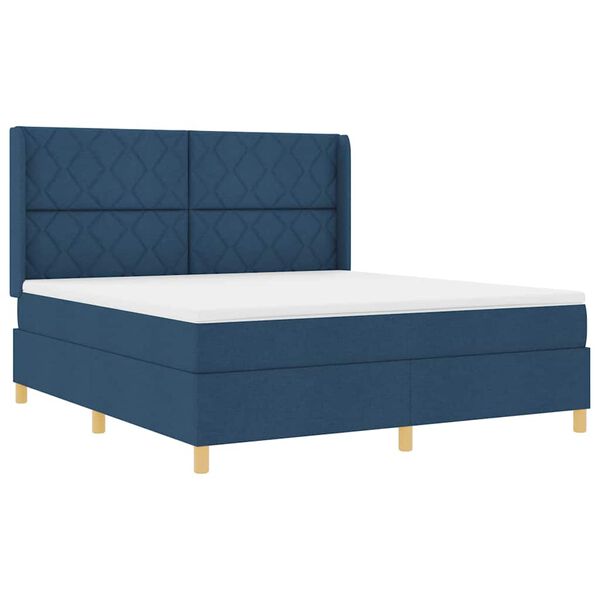 vidaXL Boxspring bed met matras Blauw 180 x 200 cm Stof