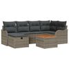 vidaXL Tuinbankenset met kussen met opslag 7 pcs Grijs poly rattan