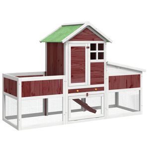 vidaXL Konijnenhok 170x63x113 cm massief grenenhout mokkakleurig