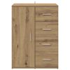 vidaXL Dressoir met lade Artisan Eiken 59 x 39 x 80 cm Bewerkt hout