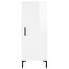 vidaXL Hoge kast 34,5x34x180 cm bewerkt hout hoogglans wit