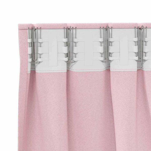 vidaXL Zwart-out Gordijnen met Ringen 2 pcs Babyroze 225 x 140 cm