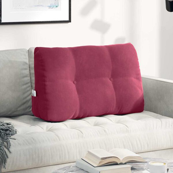 vidaXL Rugkussen Wijnrood 80 x 24 x 50 cm Fluweel