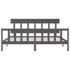 vidaXL Bedframe met hoofdbord massief hout grijs 200x200 cm