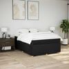 vidaXL Boxspring met matras stof zwart 160x200 cm