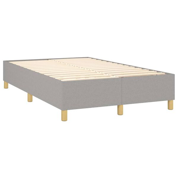 vidaXL Boxspring met matras stof lichtgrijs 120x190 cm