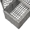 vidaXL Latwerkplantenbak verhoogd met potten 58x30x107 cm rattan grijs