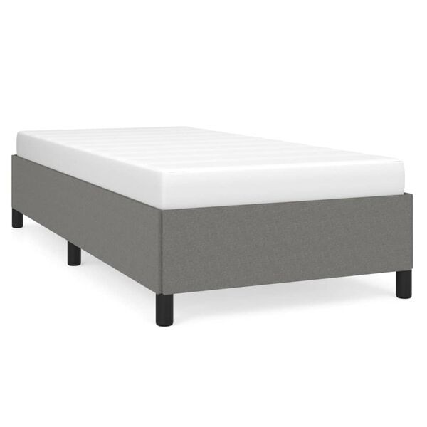 vidaXL Bedframe zonder matras 90x190 cm stof donkergrijs
