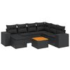 vidaXL 8-delige Loungeset met kussens poly rattan zwart