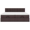 vidaXL Ottoman bed met matrassen 200x200cm stof donkerbruin