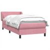 vidaXL Boxspring met matras fluweel roze 100x210 cm