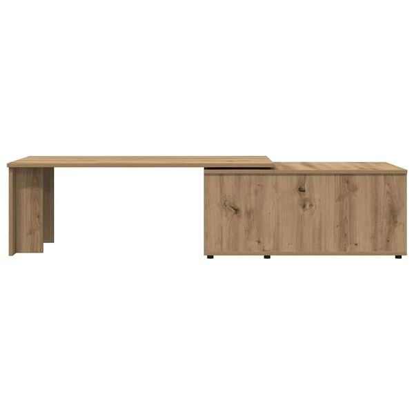 vidaXL Salontafel 150x50x35 cm bewerkt hout artisanaal eikenkleur