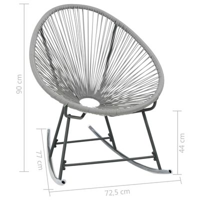 vidaXL Tuinmaanstoel schommelend poly rattan grijs