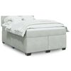 vidaXL Boxspring met matras fluweel lichtgrijs 160x200 cm