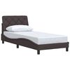 vidaXL Bedframe zonder matras 90x200 cm stof donkerbruin