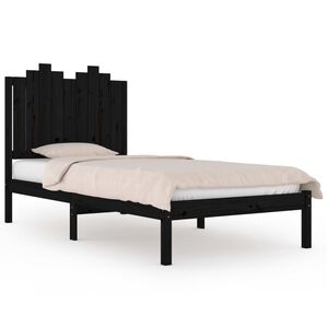 vidaXL Bedframe massief grenenhout zwart 100x200 cm
