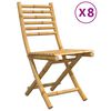 vidaXL Opklapbare stoelen, 8 stuks, 43x54x88 cm, bamboe