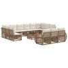 vidaXL Tuinbankenset 14 st Beige en Cr&egrave;me Wit poly rattan