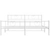 vidaXL Bedframe met hoofd- en voeteneinde metaal wit 183x213 cm