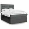 vidaXL Boxspring met matras stof donkergrijs 140x190 cm
