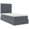 vidaXL Opslag bed met matras Donkergrijs 90 x 190 cm Fluweel