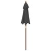vidaXL Parasol met houten paal 196x231 cm antracietkleurig