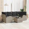 vidaXL Tuin Sofa Set 7 pcs Licht Grijs en Donker Grijs poly rattan