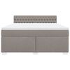 vidaXL Boxspring met matras stof taupe 180x200 cm