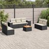 vidaXL 8-delige Loungeset met kussens poly rattan zwart
