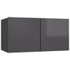 vidaXL Tv-meubelen 4 st 60x30x30 cm spaanplaat hoogglans grijs