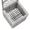 vidaXL Latwerkplantenbak verhoogd met 1 pot 30x30x107 cm rattan grijs