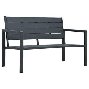 vidaXL Tuinbank hout-look 120 cm HDPE grijs