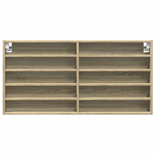vidaXL Vitrinekast 100x8,5x50 cm bewerkt hout sonoma eikenkleurig