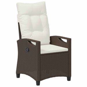 vidaXL Verstelbare tuinstoel Bruin en Cr&egrave;me 56 x 60 x 112 cm