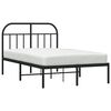 vidaXL Bedframe met hoofdbord metaal zwart 120x200 cm