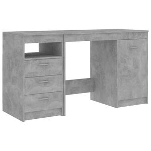 vidaXL Bureau 140x50x76 cm bewerkt hout betongrijs