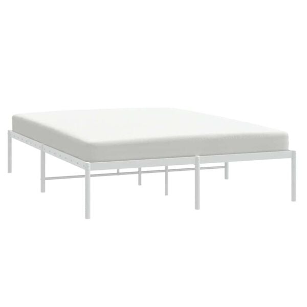 vidaXL Bedframe metaal wit 140x200 cm