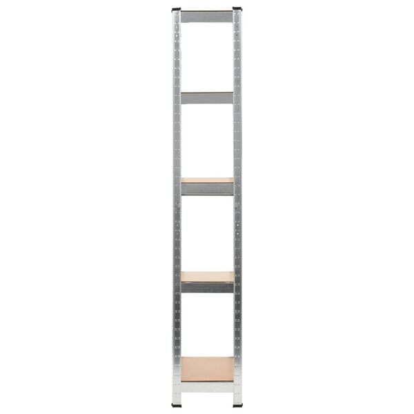 vidaXL Opbergrek 5-laags 3 st staal en bewerkt hout zilverkleurig