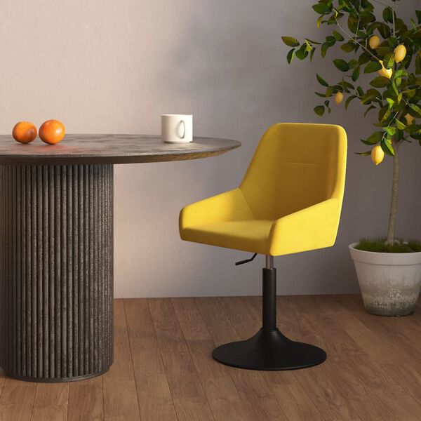 vidaXL Barkruk fluweel mosterdgeel