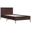 vidaXL Bedframe bewerkt hout en metaal bruin eikenkleurig 90x190 cm