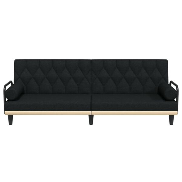 vidaXL Slaapbank met armleuningen stof zwart